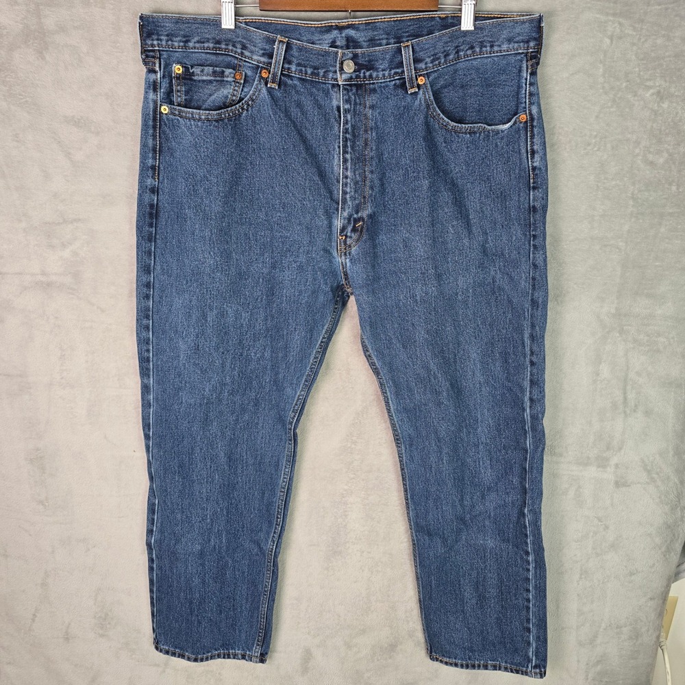 Levis 505 Regular Fit Mens Jeans 40x30 Medium Wash Blue Straight‎ Leg Denim